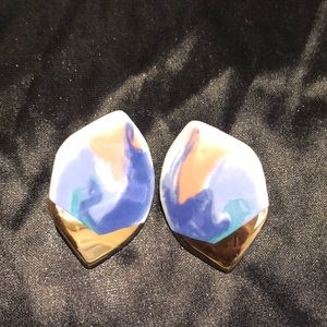 Porcelain Earrings with Gold Dip